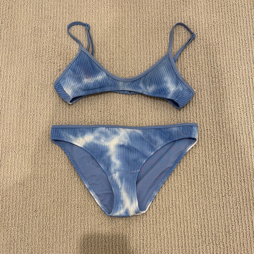Aerie blue and white tie dye Bikini Set